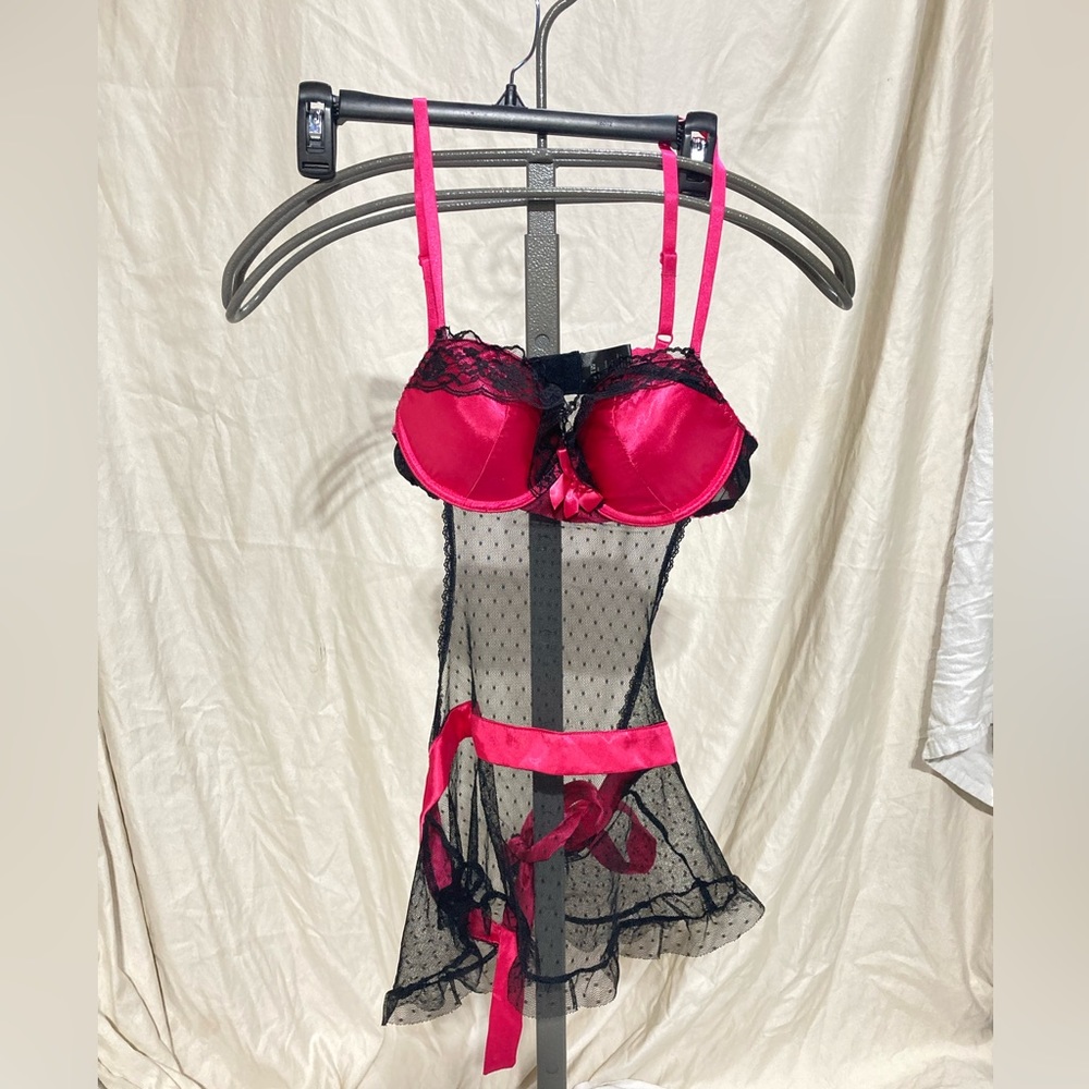 Apt. 9 pink and black see through intimates / lingerie / sleepwear - never worn